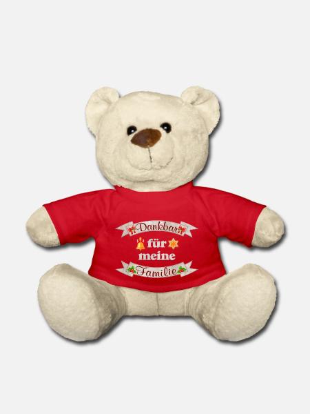 Dankbar für meine Familie - Weihnachten - Teddy - Rot