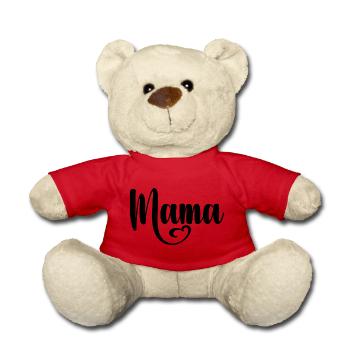 Chemise graphique maman avec coeur - Nounours - rouge - Devant