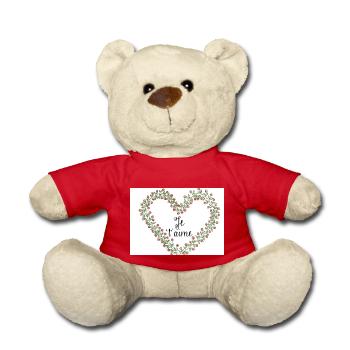 Rosenherz je t'aime - Teddy - Rot - Vorne