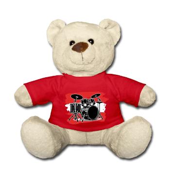 Austria Flag Drums - Teddy Bear - red - Front