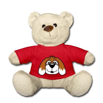 Visage de chien Petit chiot heureux Animal de compagnie - Nounours - rouge - Devant