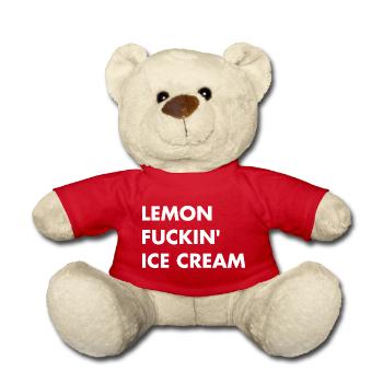 Lemon cream - white lettering - Teddy Bear - red - Front