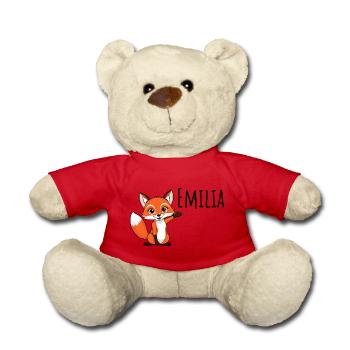 Renard Emilia - Je m’appelle Emilia Cute Forest Animal - Nounours - rouge - Devant