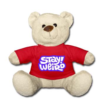Design de police de comic Stay Weird - Nounours - rouge - Devant