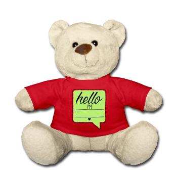 Hello I'm - your name - your text - baby - - Teddy Bear - red - Front