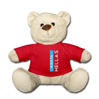 Traditionelles Kreta Souvenir T-Shirt - Teddy - Rot - Vorne