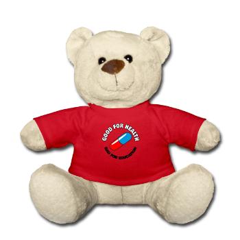 Capsule with the slogan Good for health - Teddy Bear - red - Front