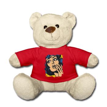 Oh mon Dieu, c’est une femme pop art - Nounours - rouge - Devant