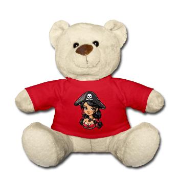 Cute Anime Pirate Girl - Teddy Bear - red - Front