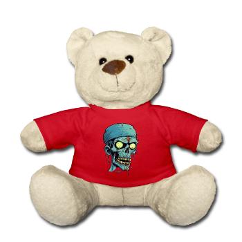 Ein Mumien Zombie Totenkopf - Teddy - Rot - Vorne