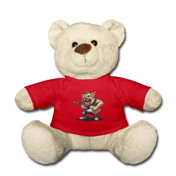 Heavy Rock Music Guitars Pig - Teddy Bear - red - Front