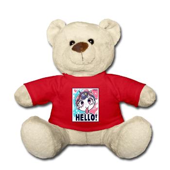 Freches Anime Girl sagt Hallo - Teddy - Rot - Vorne