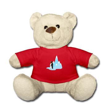 Gletscher mit Pinguin Vogel Tier Lebensraum T-Shirt - Teddy - Rot - Vorne