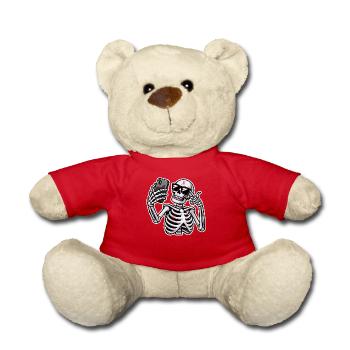 Humour Selfie Squelette Drôle Dead Bones Halloween - Nounours - rouge - Devant