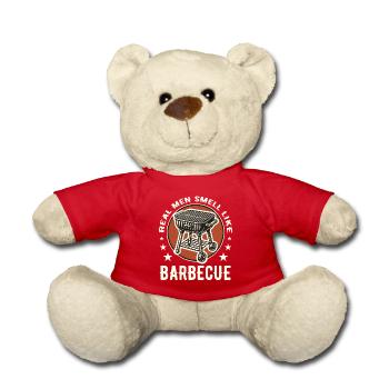 Echte Männer riechen nach Barbecue BBQ Fleisch Smoker - Teddy - Rot - Vorne