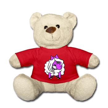 mouton offensé fille femme mauvais œil joli - Nounours - rouge - Devant