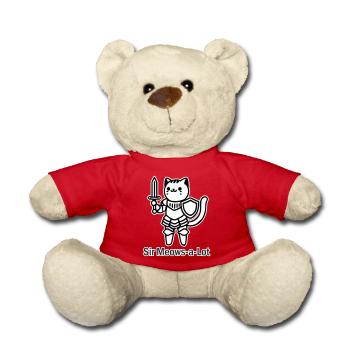 Chevalier chat en armure brillante-Sir Miaou beaucoup design - Nounours - rouge - Devant