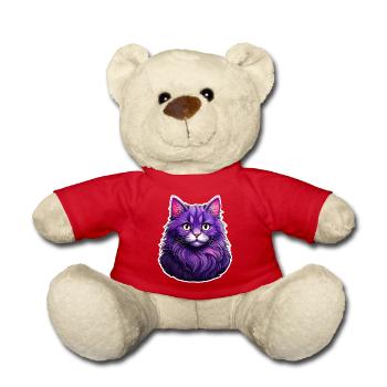 Chat Design Moderne Violet - Nounours - rouge - Devant