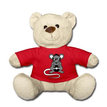 Maus DJ Sonnenbrille Kopfhörer Party Feiern Musik - Teddy - Rot - Vorne