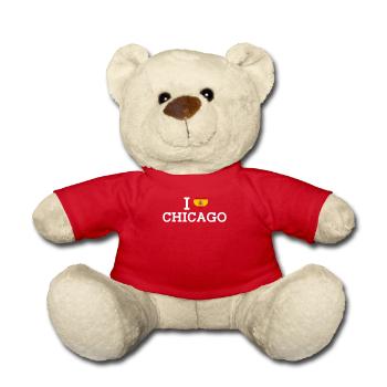 I Love Chicago Cool Spain Wrong Flag Lover Estate - Teddy Bear - red - Front