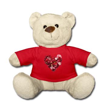Coeur de Fleurs Rouges - Passionate Flower Pr - Nounours - rouge - Devant