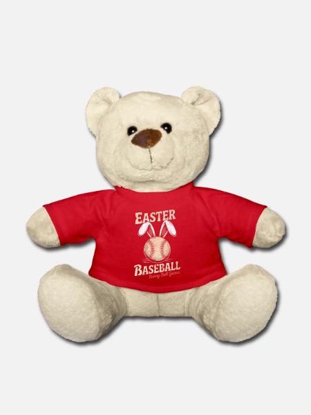 Baseball mit Hasenohren Oster Design - Teddy - Rot