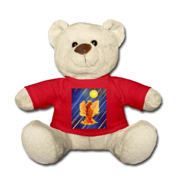 Kosmisch leuchtender Feuervogel: Cyber-Semurg - Teddy - Rot - Vorne