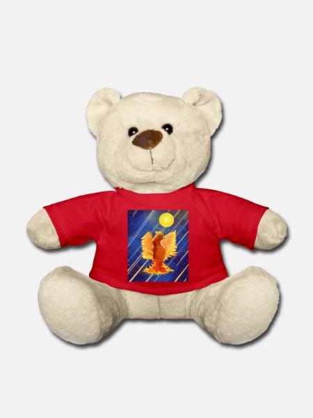 Cosmic Glowing Firebird: Cyber-Semurg - Teddy Bear - red