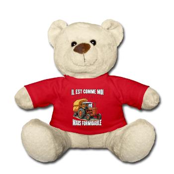 Tracteur papa agriculteur redoutable vieux - Nounours - rouge - Devant