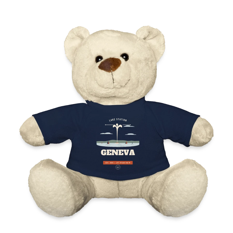 Geneva badge on a teddy bear, french navy