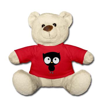 cute owl - Teddy Bear - red - Front