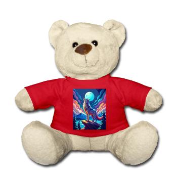 heulender Wolf - Teddy - Rot - Vorne