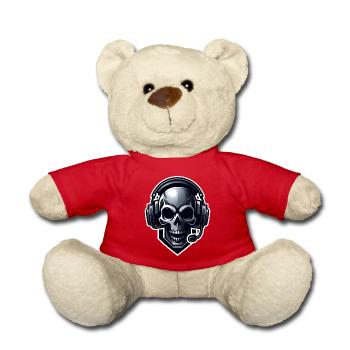 Totenkopf mit Gaming Headset - Teddy - Rot - Vorne