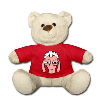Sheep Skeptical Critical Look Face Head Cool - Teddy Bear - red - Front