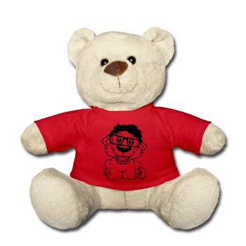 chien nerd hornglasses geek bretelles intelligent drôle - Nounours - rouge - Devant