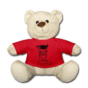 Fox High School Graduation Graduation Certificates College Hat - Teddy Bear - red - Front