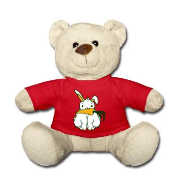 Rabbit Carrot Carrot Eating Mouth Hunger Obesity - Teddy Bear - red - Front