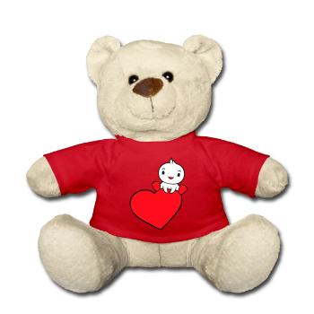 Ente sitzt auf großem Herz Valentinstag Liebe Süß - Teddy - Rot - Vorne