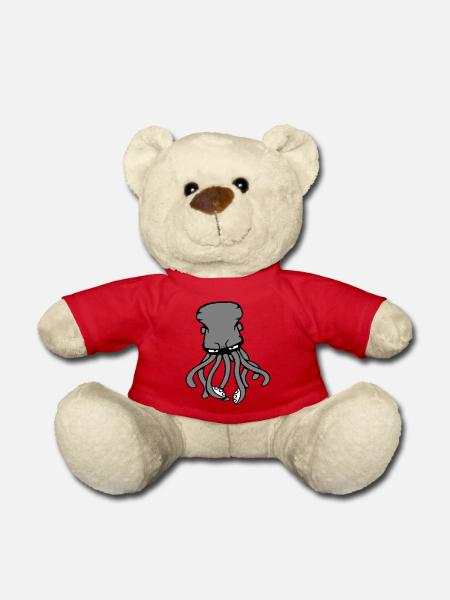 Oktopus Kraken Tintenfisch Kopffüßer Riesenkalmar - Teddy - Rot