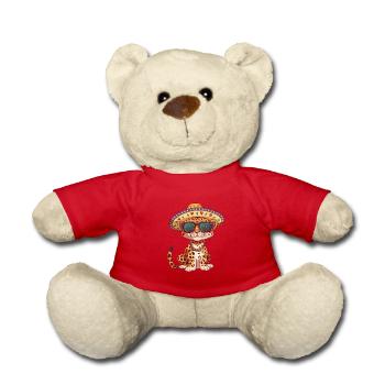 Leopard Comic Lustig Sombrero - Teddy - Rot - Vorne