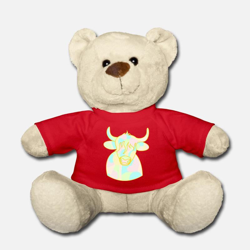 Opal Cuddle Bull - Teddy Bear - red
