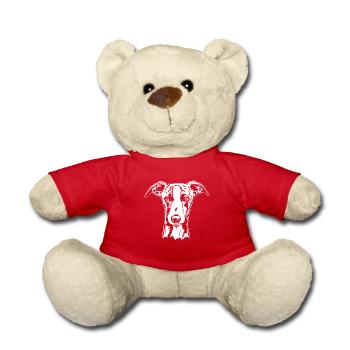 Whippet Portrait Dog Dogs Greyhounds Wilsigns - Teddy Bear - red - Front
