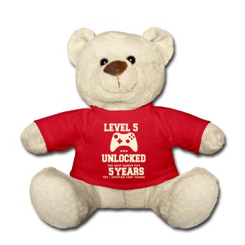 Level 5 Vintage Retro Vintage Geburtstag - Teddy - Rot - Vorne