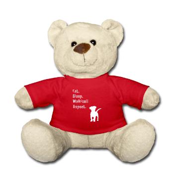 Eat Sleep Walkies Repeat for Dog Lovers - Teddy Bear - red - Front
