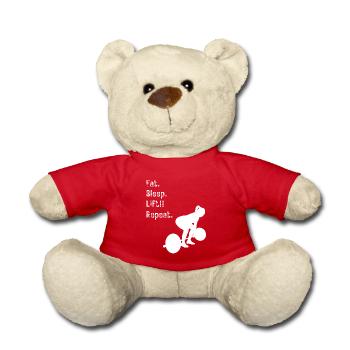 Damen Langhantel - Essen. Schlafen. Heben!! Wiederholen. - Teddy - Rot - Vorne