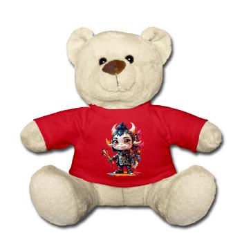 Kawaii Artist Monster - Teddy Bear - red - Front