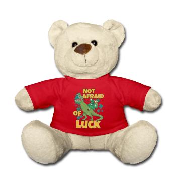 Not Afraid of Luck - Playful and Bold Design - Teddy Bear - red - Front