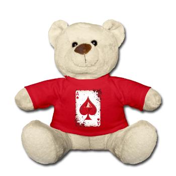 Ace of Spades Playing Card Group Costume Carnival - Teddy Bear - red - Front