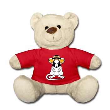 Maus Raggae Jamaika Hut Rasta Locken Chill Mütze - Teddy - Rot - Vorne