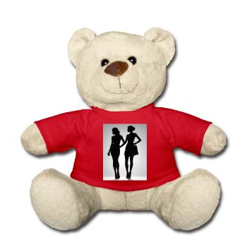 Silhouetten von zwei Personen in Kleidern - Teddy - Rot - Vorne